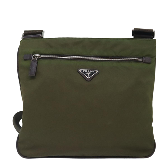 PRADA Shoulder Bag Nylon Khaki Silver Auth yk15095 - Picture 13 of 16